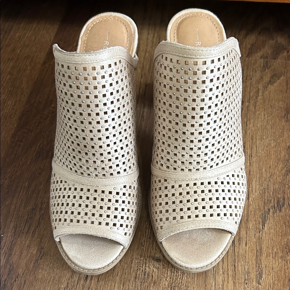 Rag & Bone Women's Tan Peep Toe Mules